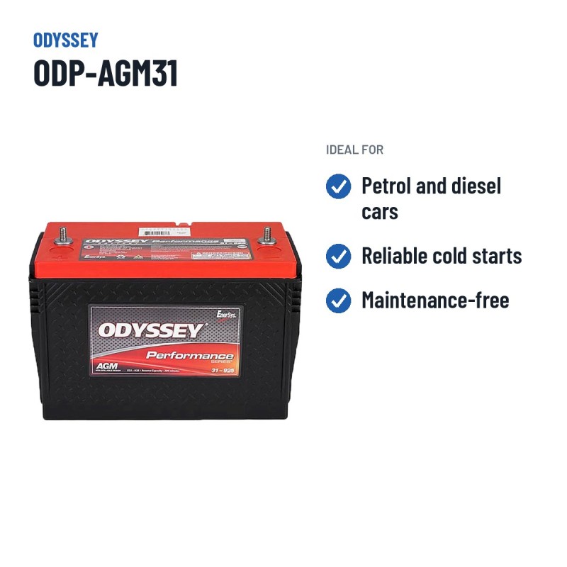 Car battery Odyssey ODP-AGM31 100Ah 925A AGM – recommended uses