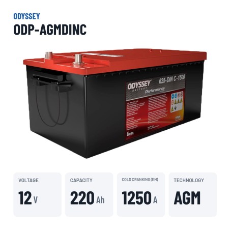 Batteria auto Odyssey ODP-AGMDINC 220Ah 1500A AGM – dati principali