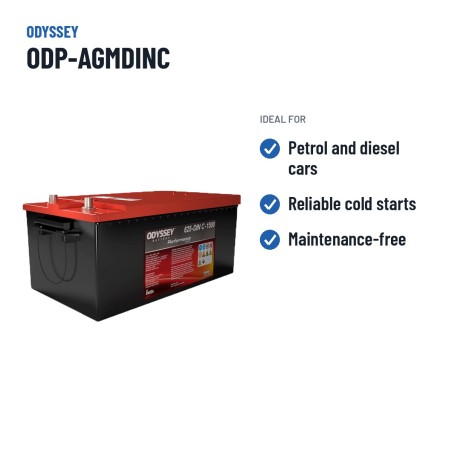 Batteria auto Odyssey ODP-AGMDINC 220Ah 1500A AGM – usi consigliati