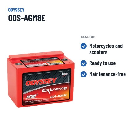 Batteria moto Odyssey ODS-AGM8E 8Ah 100A AGM – usi consigliati