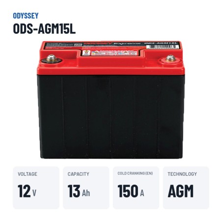 Batteria moto Odyssey ODS-AGM15L 13Ah 150A AGM – dati principali