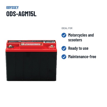Bateria de mota Odyssey ODS-AGM15L 13Ah 150A AGM | baterias.com
