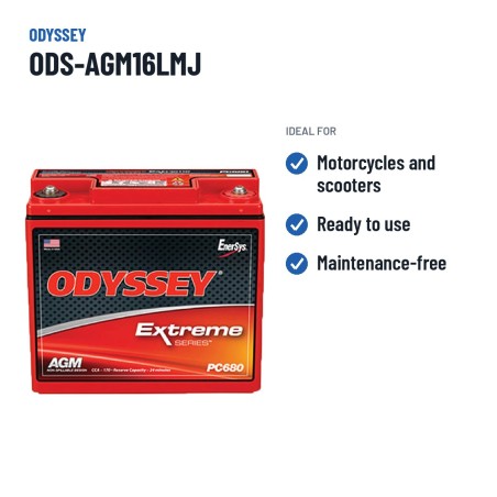 Motorradbatterie Odyssey ODS-AGM16LMJ 16Ah 170A AGM – empfohlene Einsatzbereiche