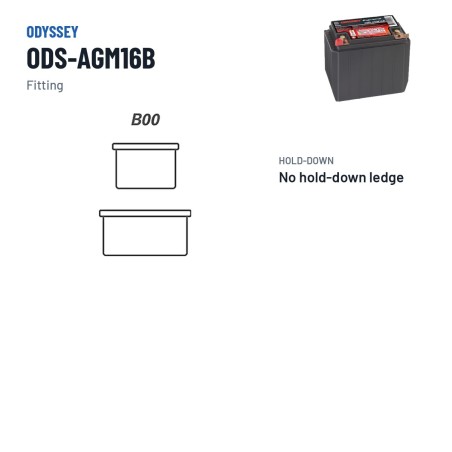 Bateria de mota Odyssey ODS-AGM16B 14Ah 200A AGM – terminal e fixação