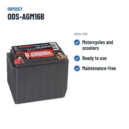 Bateria de mota Odyssey ODS-AGM16B 14Ah 200A AGM – utilizações recomendadas