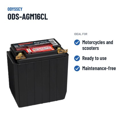 Batteria moto Odyssey ODS-AGM16CL 18Ah 220A AGM – usi consigliati