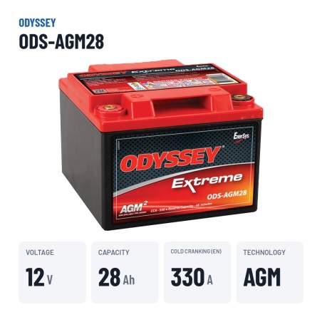 Bateria de mota Odyssey ODS-AGM28 28Ah 330A AGM | baterias.com