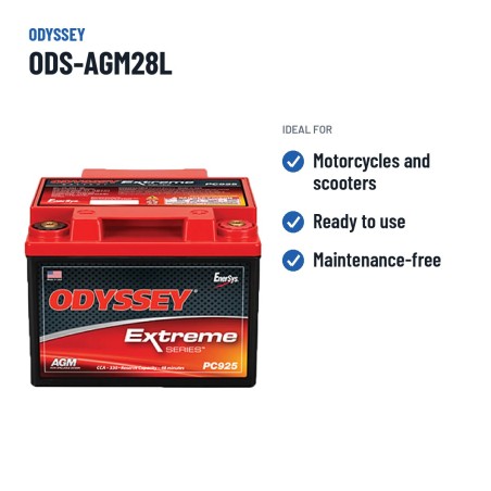 Motorradbatterie Odyssey ODS-AGM28L 28Ah 330A AGM – empfohlene Einsatzbereiche