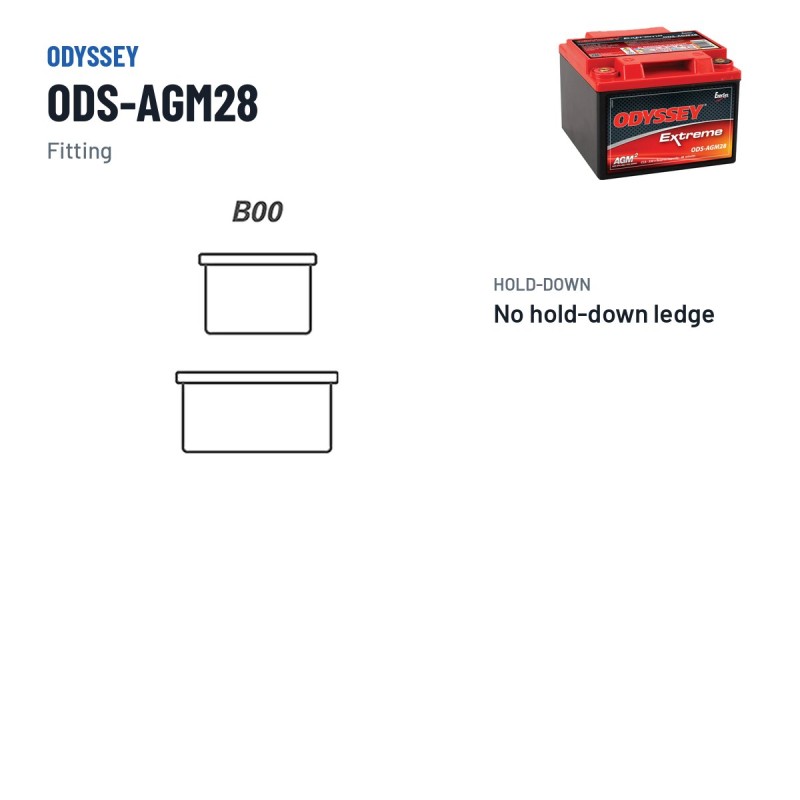 Motorradbatterie Odyssey ODS-AGM28 28Ah 330A AGM – Pole und Befestigung