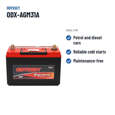 Car battery Odyssey ODX-AGM31A 100Ah 1150A AGM – recommended uses