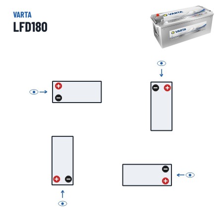 Batterie marine Varta LFD180 12V 180Ah 1000A | baterias.com
