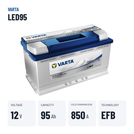 Batteria nautica Varta LED95 12V 95Ah 850A EFB | baterias.com