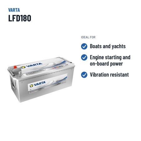 Batterie marine Varta LFD180 12V 180Ah 1000A | baterias.com