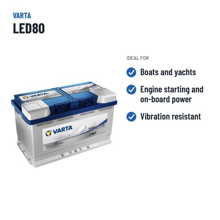 Batteria nautica Varta LED80 12V 80Ah EFB – usi consigliati