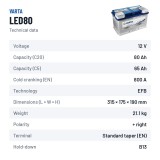 Marine battery Varta LED80 12V 80Ah EFB – technical data