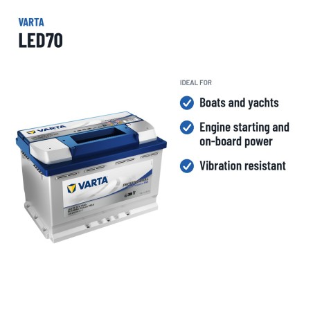 Batteria nautica Varta LED70 12V 70Ah EFB – usi consigliati