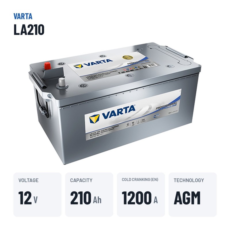 Marine battery Varta LA210 12V 210Ah AGM – key specs