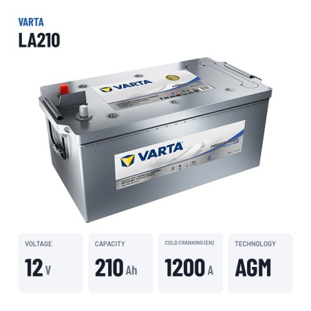 Marine battery Varta LA210 12V 210Ah AGM – key specs