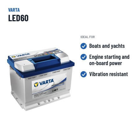 Batteria nautica Varta LED60 12V 60Ah EFB – usi consigliati