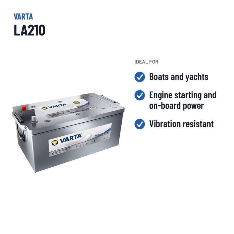 Marine battery Varta LA210 12V 210Ah AGM – recommended uses