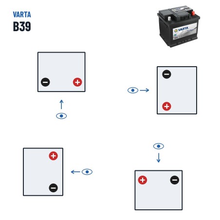 Bateria de camião Varta B39 12V 45Ah 300A – polaridade (esquema 0, + direita)