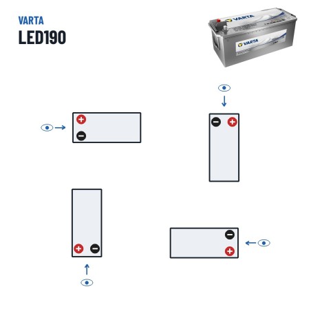 Marine battery Varta LED190 12V 190Ah EFB – polarity (layout 3)