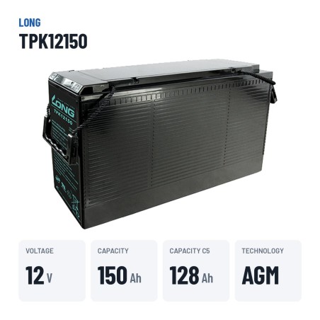Telekom-Batterie Long TPK12150 12V 150Ah AGM – wichtigste Daten