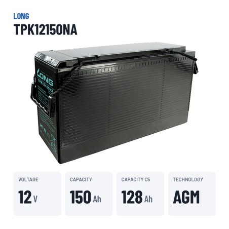 Batterie télécom Long TPK12150NA 12V 150Ah AGM – caractéristiques clés