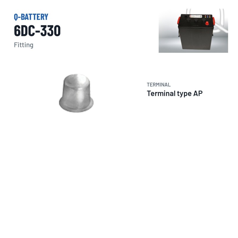 Bateria de tração Q-battery 6DC-330 6V 330Ah – terminal e fixação