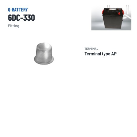 Traktionsbatterie Q-battery 6DC-330 6V 330Ah – Pole und Befestigung