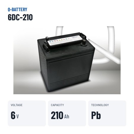 Batterie de traction Q-battery 6DC-210 6V 210Ah – caractéristiques clés