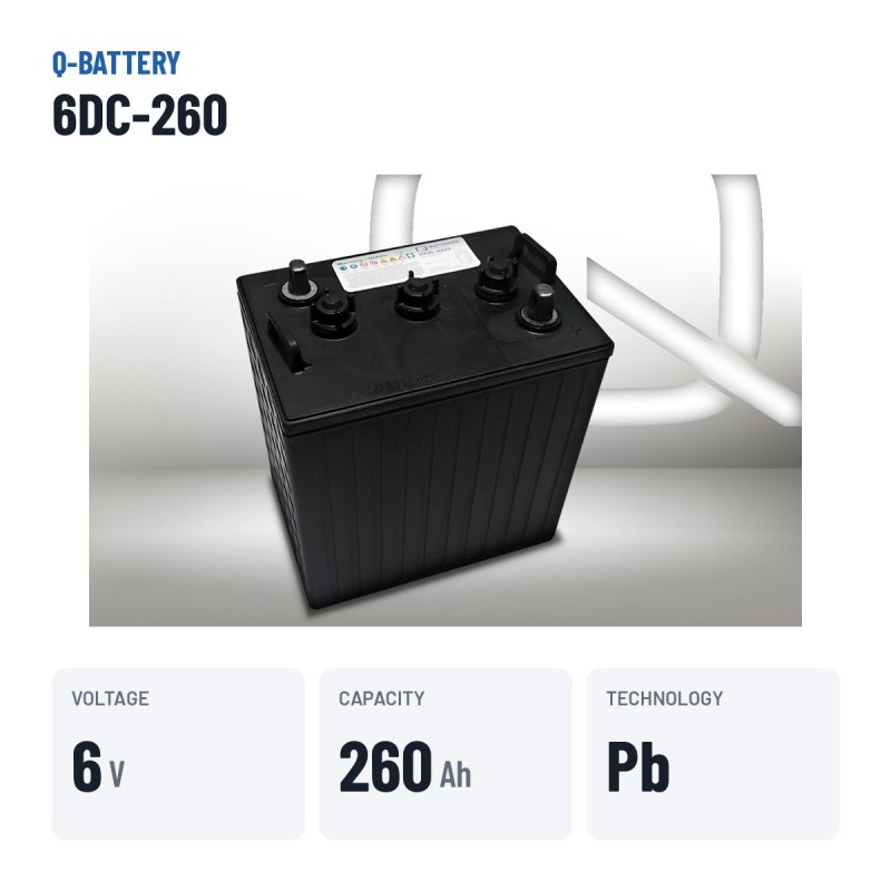 Batería de tracción Q-battery 6DC-260 6V 260Ah – datos clave