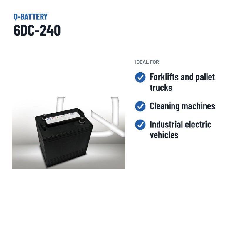 Batteria a trazione Q-battery 6DC-240 6V 240Ah – usi consigliati