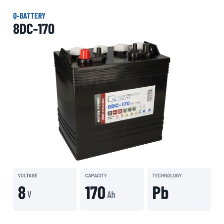 Batteria a trazione Q-battery 8DC-170 8V 170Ah – dati principali