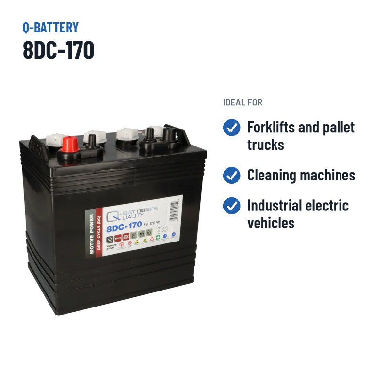Batteria a trazione Q-battery 8DC-170 8V 170Ah – usi consigliati