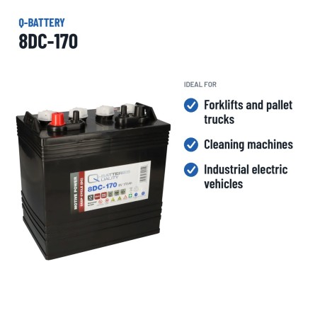 Batteria a trazione Q-battery 8DC-170 8V 170Ah – usi consigliati