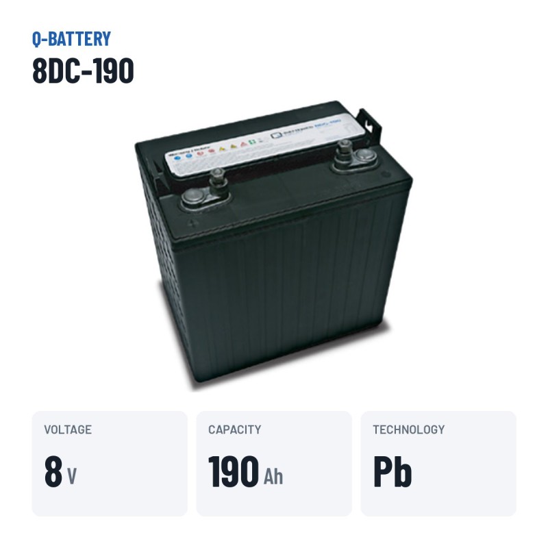 Batteria a trazione Q-battery 8DC-190 8V 190Ah – dati principali
