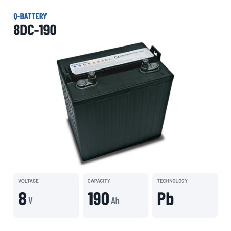Traktionsbatterie Q-battery 8DC-190 8V 190Ah | baterias.com