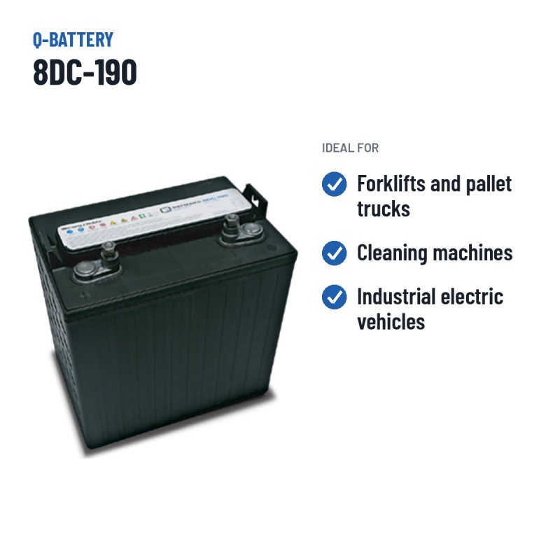 Batteria a trazione Q-battery 8DC-190 8V 190Ah – usi consigliati