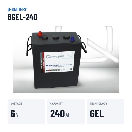 Traction battery Q-battery 6GEL-240 6V 240Ah GEL – key specs