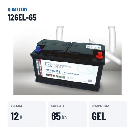Batteria a trazione Q-battery 12GEL-65 12V 65Ah GEL – dati principali