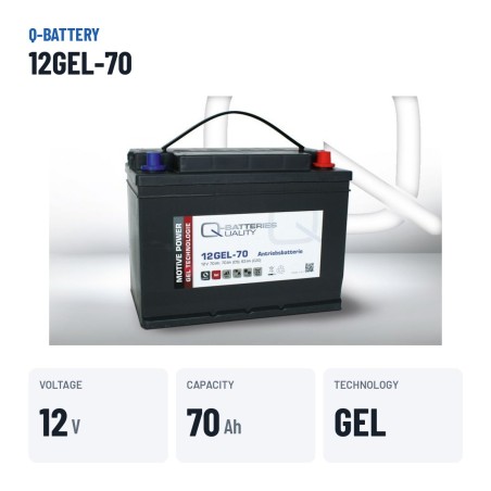 Traction battery Q-battery 12GEL-70 12V 70Ah GEL – key specs