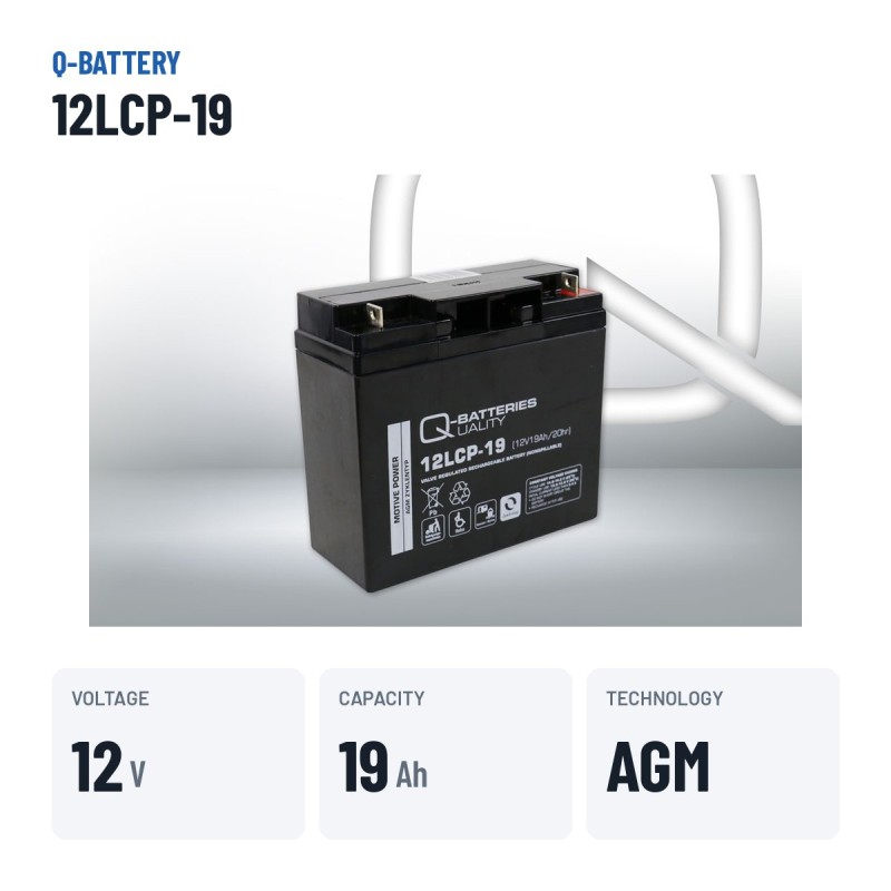 Batteria per carrozzina Q-battery 12LCP-19 12V 19Ah AGM – dati principali