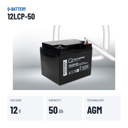 Batterie fauteuil roulant Q-battery 12LCP-50 12V 50Ah AGM