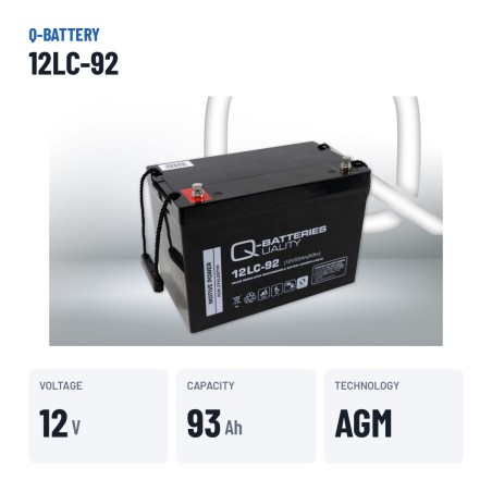 Rollstuhlbatterie Q-battery 12LC-92 12V 93Ah AGM | baterias.com