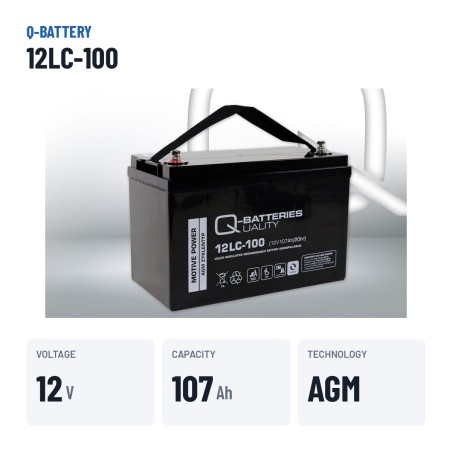 Bateria de cadeira de rodas Q-battery 12LC-100 12V 107Ah AGM