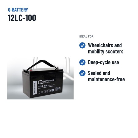 Rollstuhlbatterie Q-battery 12LC-100 12V 107Ah AGM – empfohlene Einsatzbereiche