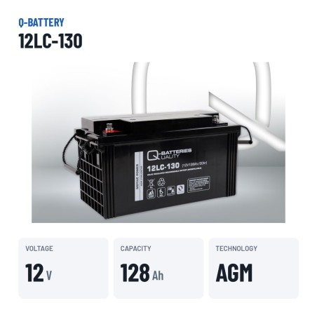 Wheelchair battery Q-battery 12LC-130 12V 128Ah AGM