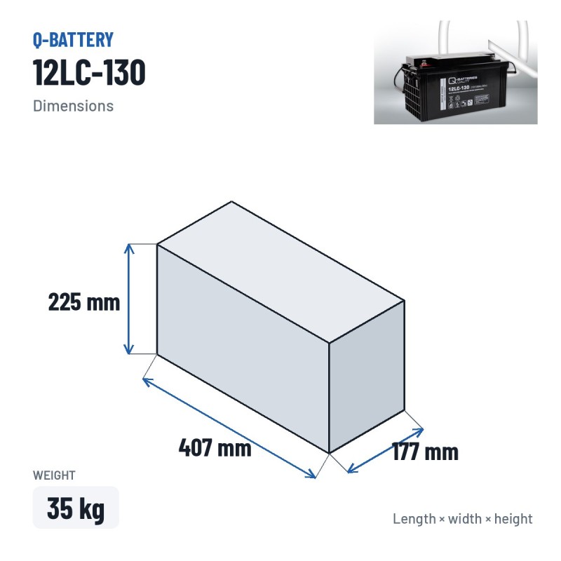 Wheelchair battery Q-battery 12LC-130 12V 128Ah AGM