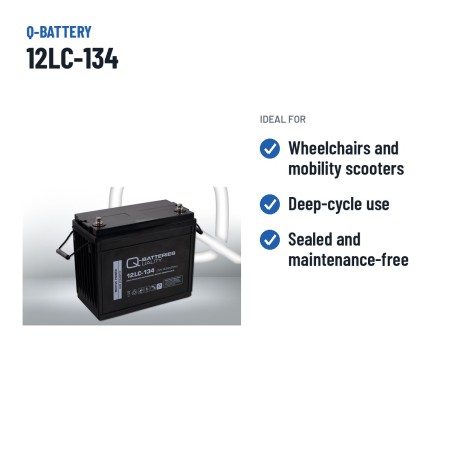Batería de silla de ruedas Q-battery 12LC-134 12V 143Ah AGM – usos recomendados